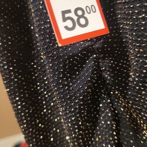 Black Shimmery gold dress sleeveless.